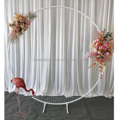 China Wholesale Wedding Backdrop Flower Stand Flower Frame Gold Round Ring Circle Wedding Backdrop Wedding Party Decoration for sale