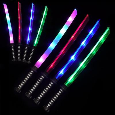 China Sustainable Realistic light-up light-emitting diode katana light-emitting diode colorful flash katana Japanese toys for sale