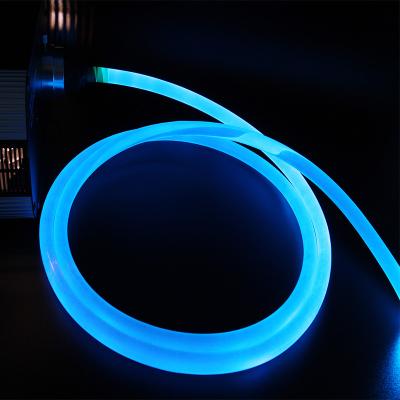 China Polymer outdoor led garden lights 14mm polymer side glow fiber optic cable with clear jacket for sale