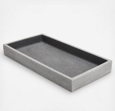 China Amazon Sustainable Hot Selling Sushi Products Rectangular Black Slate Stone Dish for sale