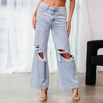 China QUICK DRY 2023 Customized Manufacturer Women Zipper Fly Loose Fit 100%Cotton Heavyweight Denim Pants Baggy Jeans for sale