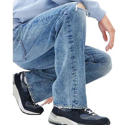 China QUICK DRY Wholesale Men's Classic Ripped Jeans Slim Washed Fashion Blue Denim Pants Jeans for sale