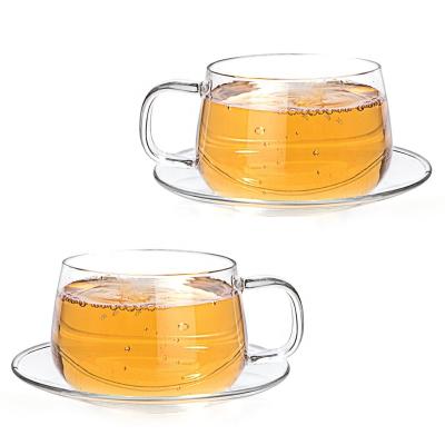 China Sustainable Borosilicate Glassware Mug Single Wall Home Use Healthy Heat Resistant Glass Coffee Mug for sale