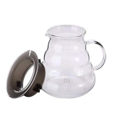 China Cloud Glass High Borosilicate Handmade Coffee Viable Handmade Coffee Pot Sharing Pot Drip Coffee Pot for sale