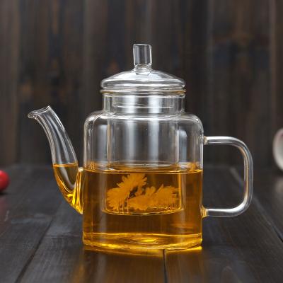 China High Sustainable Borosilicate Glass Kettle Teapot For Home Handblown Borosilicate Glass Teapot for sale