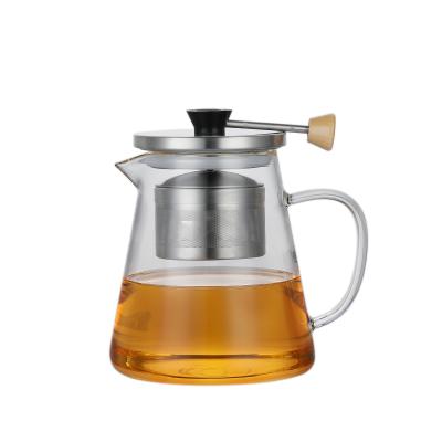 China Viable Glass Teapot Teapot Borosilicate Glass Pull Rod Transparent Tea Maker for sale