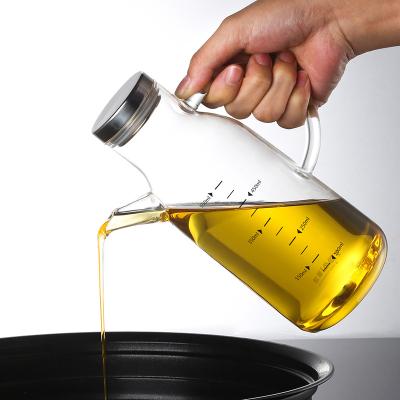 China Viable The Kitchen High Quality European Type Non-oil Leak Oil Bottle Transparent Glass Leak - Proof Oil Jar for sale