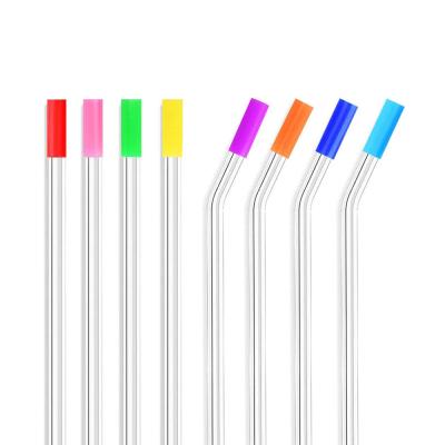 China Viable Reusable Drinking Straws with Silica Gel Head Straws and Glass Cleaning Brushes for sale