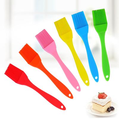 China Amazon Selling Easily Cleaned Baking Instrument BBQ Grill Multicolor PP Handle Oil Brush Baking Pastries Silicone Brushes for sale