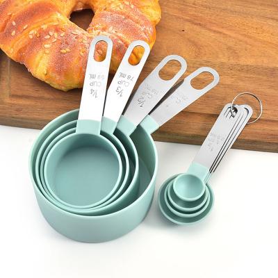 China Viable Wholesale Kitchen and Spoonc Coffee Tool Plastic Cup Doser Bake Measuring Cups and Spoons Stainless Steel 8pcs for sale