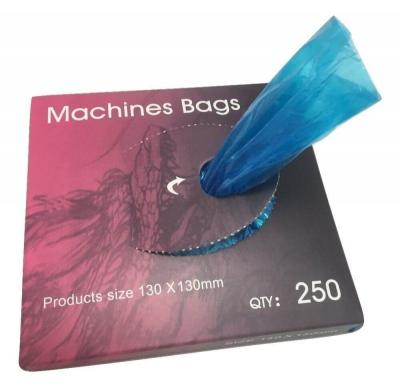 China Tattoo Shops GhostAxe Tattoo Clip Rope Sleeves Bags Supply 125pcs Blue Disposable Covers Bags For Body Art for sale