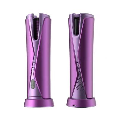 China LCD Display Hair Curler Cordless Quick Heating Time Setting With LCD Display Portable USB Rechargeable Rotating Ceramic Barrel Hair Culer for sale