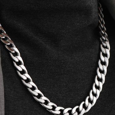 China 2021Stylish Fashion Trends Stainless Steel Central Institute of Statistics Cuba Hip Hop European and American Thick Chain Punk Necklace for Men and Women for sale