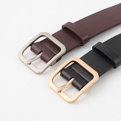 China New Fashion Lady Buckle Belt Fashion Women's Belt Factory Wholesale Supply Korean Soft Decorative Square Leather Belt for sale