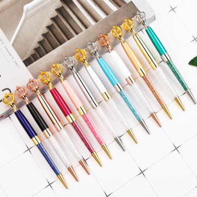 China Fashion RTS Crown Metal Pens Manufacturers Custom Students Fashion Gift Pen Creative Crown Metal Ballpoint Pen for sale