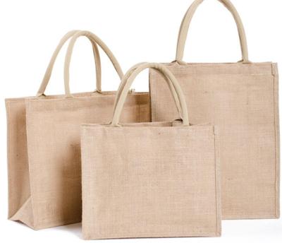 China Custom Handled Stain Wholesale Manufacturers Jute Tote Bag Vintage Jute Bag Environmental Protection Empty Custom Shopping Bag for sale