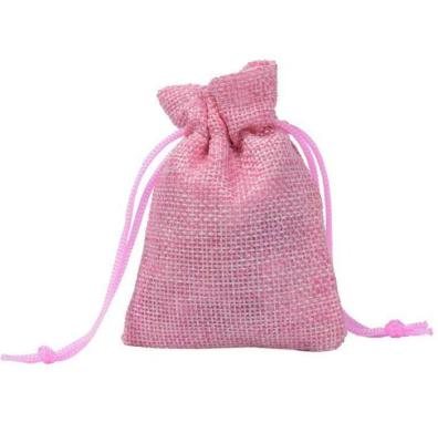 China Jewelry Maker Customize Size 6*10cm Pink Drawstring Jewelry Canvas Bag Eco-Friendly Gift Bag for sale