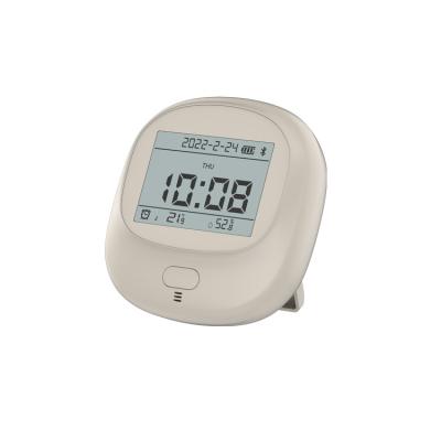 China Files Smart Clock LCD Calendar Display Temperature And Humidity Detector BLE Connection Digital Alarm Clock for sale