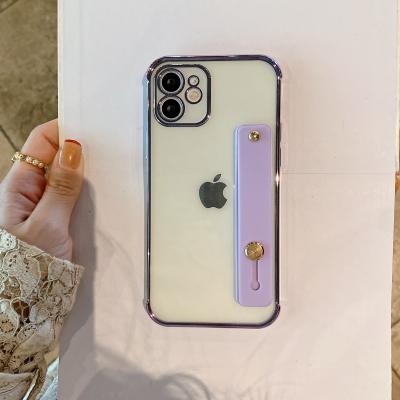 China INS Luxury Wind Anti-drop Plating Space Bracket Transparent Cell Phone Case For iPhone 12 11 Pro 6 7 8 X XS XR Max Cover Fundas for sale