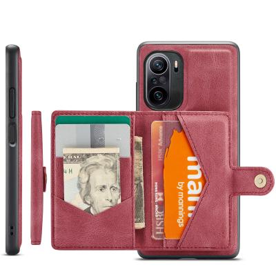 China High Quality Waterproof Kickstand Magnet Wallet Credit Card Pocket Leather Cell Phone Case For Redmi K40 Pro Phone Cover Bag for sale