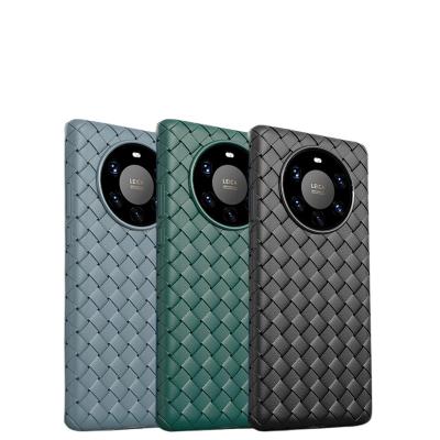 China Breathable Mate 40 Pro Anti-fall Leather Mesh Case For Huawei TPU Weaving BV Grid Cover For Huawei Mate 30 Pro Soft Silicone Funda for sale