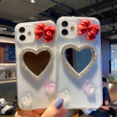 China Luxury Shockproof Anti-fall Camera Lens Protective Makeup Mirror Cell Phone Case For iPhone 12 Pro Max Mini 11 Mobile Phone Cover Fundas for sale