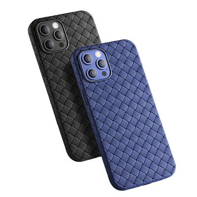 China Anti-fall Breathable Mesh Case For iPhone 12 Pro Max Leather TPU Weaving Soft BV Grid Silicone Cover For iPhone 11 Pro XR x XS MAX Funda for sale