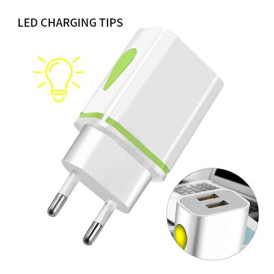 China Durable Hot Sale Led 2 Micro Usb Adapter Mobile Phone Wall Charger Data Charging Samsung Oppo Apple iPhone Charger for sale