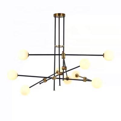 China Modern Industrial Chandelier Gold Black Glass Iron Chandelier Nordic Led Zhongshan Guzhen Chandelier for sale