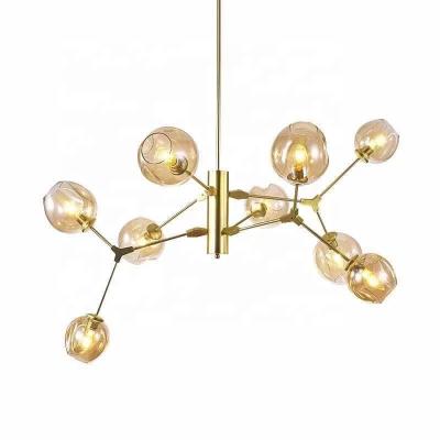 China Modern Industrial Chandelier Gold Black Glass Iron Chandelier Nordic Led Zhongshan Guzhen Chandelier for sale