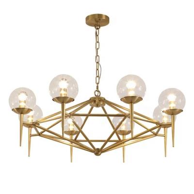 China Modern Industrial Chandelier Gold Black Glass Iron Chandelier Nordic Led Zhongshan Guzhen Chandelier for sale