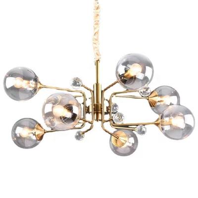 China Modern Industrial Chandelier Gold Black Glass Iron Chandelier Nordic Led Zhongshan Guzhen Chandelier for sale