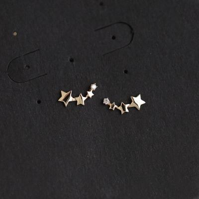 China Korean Simple Silver Stud Earrings Women's Vintage Gradient Star Stud Exquisite Sweet Student Jewelry Gift for sale