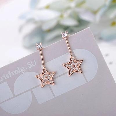 China CLASSIC Prevent Allergy Crystal Earrings For Women Wedding Couple New Fashion Pentagon Party Jewelry Gifts for sale