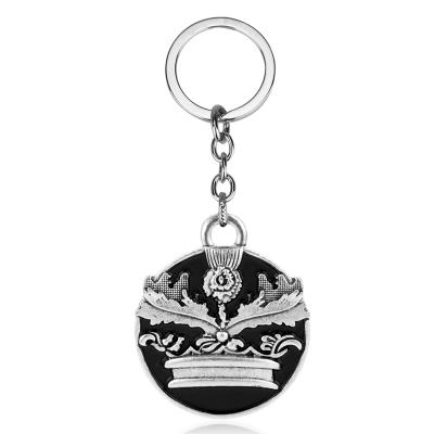 China Black Flower Scottish Outlander Promotional Gift Key Chain Holder Metal Coin Key Chain Car Accessories for sale