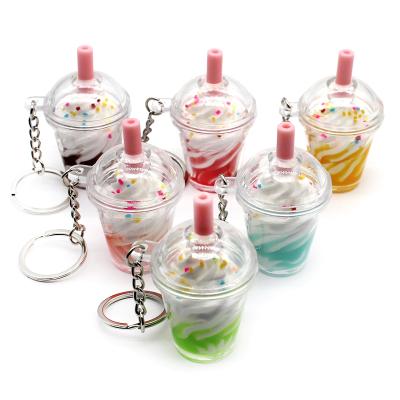 China Promotion Gift Fashion Ice Cream Coffee Women Key Chain Creative Cute Acrylic Key Chain for sale