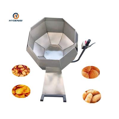 China Octagonal Snack Seasoning Potato Rotary Drum Fry Seasoning Machine Snack Mixer Seasoning Machine for sale