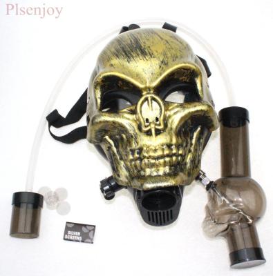 China Mask Hookah Smoking Pipe Water Shisha Silicone Halloween Colorful Golden Hookah for sale