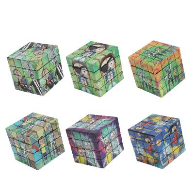 China Aluminum Alloy Magic Cube Smoke Grinder 58MM 4 Layers Alloy Herb Chopper for sale