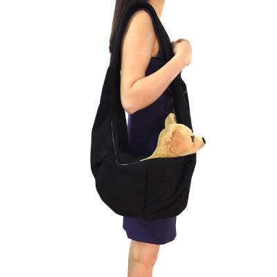 China Black Good Quality Stocked Cotton Sling Dog Cat Puppy Carrier Single-Shoulder Pet Bag Slings Medium Size for sale