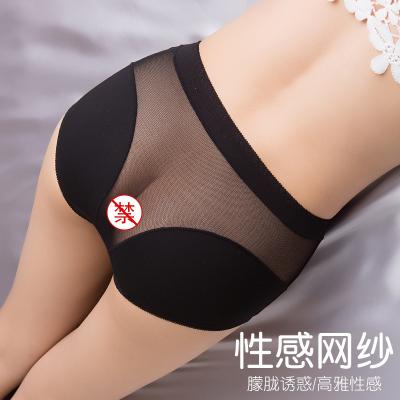 China Dropshipping Antibacterial Women Sexy Lace Underwear Shorts Lace Up Panties Mesh Transparent Lingerie Female Seamless Briefs Briefs for sale