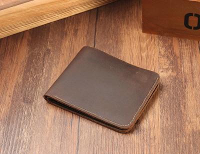 China Genuine Leather Horse Leather Wallet Crazy Anti-theft Purse Real Leather Wallet for sale