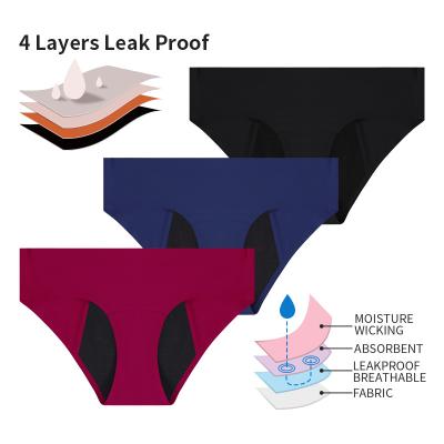 China Antibacterial Period Panties Girls 4 Layers Menstrual Leak Proof Women Underwear Cotton For Women for sale