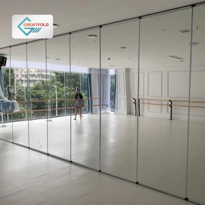 China Modern Ballet School Retractable Functional Dance Room Wall Sliding Movable Partition Wall For Dance Studio for sale