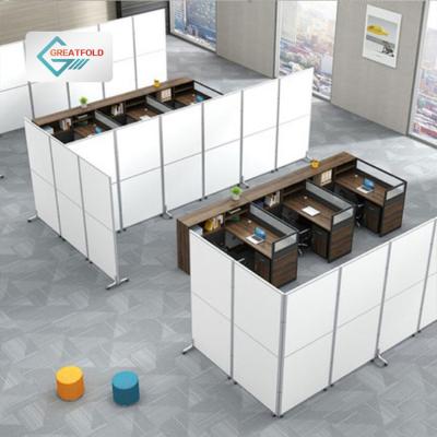 China Contemporary Office Room Divider Portable Partition Movable Divide Folding Room Dividers with Wheels for sale