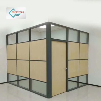 China Contemporary Design Douttable Office Glazed Aluminum Single Glass Aluminum Wall Partition Partition Wall Profile Sight Glass Wall Partition for sale