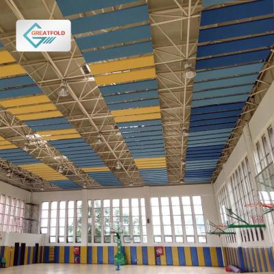 China Modern Gym Aluminum Frame Ceiling Hung Acoustic Panel Sound Absorbing Fabric Wrapped Sound Absorbing Acoustic Panel for sale