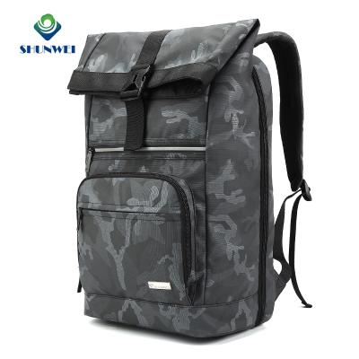 China Waterproof Ready To Board Front Reflective Zipper Extendable Camouflage Large Capacity Waterproof Laptop Backpacks For Travel for sale