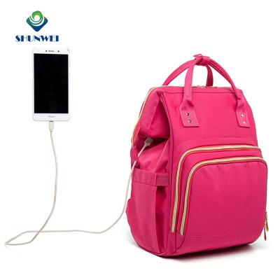 China With USB Factory Direct Mummy Bag Backpack Filling Diaper Backpacks For Babies Waterproof Mummy Backpack With USB for sale