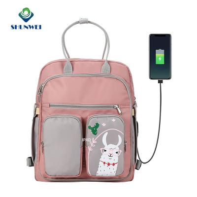 China With Factory Direct USB Charging Mommy Bag Backpack Waterproof Diaper Backpacks For Babies for sale